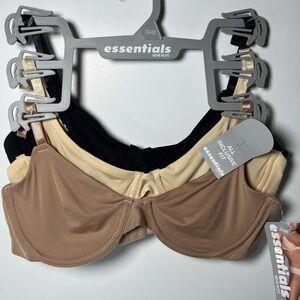 Essentials 3pc Silky Smooth Flexible Fit Unpadded Underwire Bras
